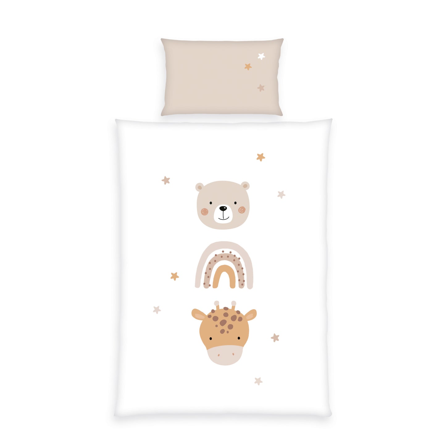 Herding Baby LITTLE FRIENDS - Renforcé-Bettwäsche mit Wendemotiv, 100% Baumwolle, 100 x 135 cm