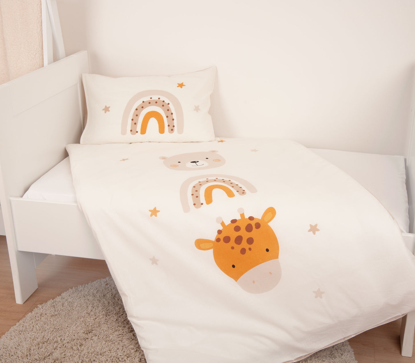 Herding Baby LITTLE FRIENDS - Renforcé-Bettwäsche mit Wendemotiv, 100% Baumwolle, 100 x 135 cm