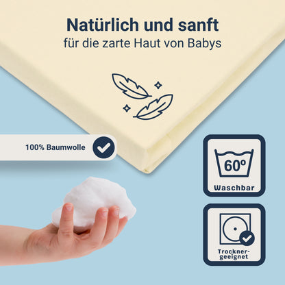 Traumhaft gut schlafen Spannbetttuch für Kinder, 100% Baumwolle, 70x140 cm, versch. Farben