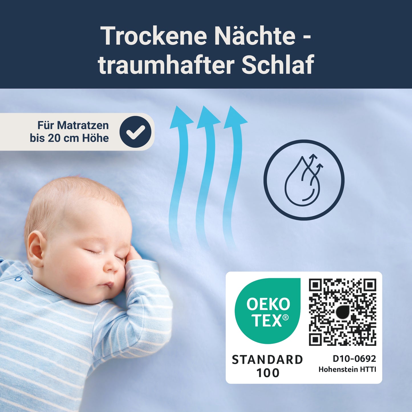 Traumhaft gut schlafen Spannbetttuch für Kinder, 100% Baumwolle, 70x140 cm, versch. Farben