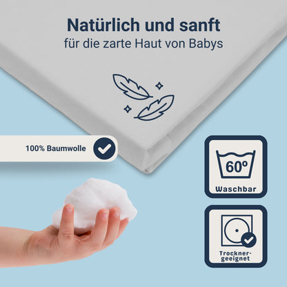 Traumhaft gut schlafen Spannbetttuch für Kinder, 100% Baumwolle, 70x140 cm, versch. Farben