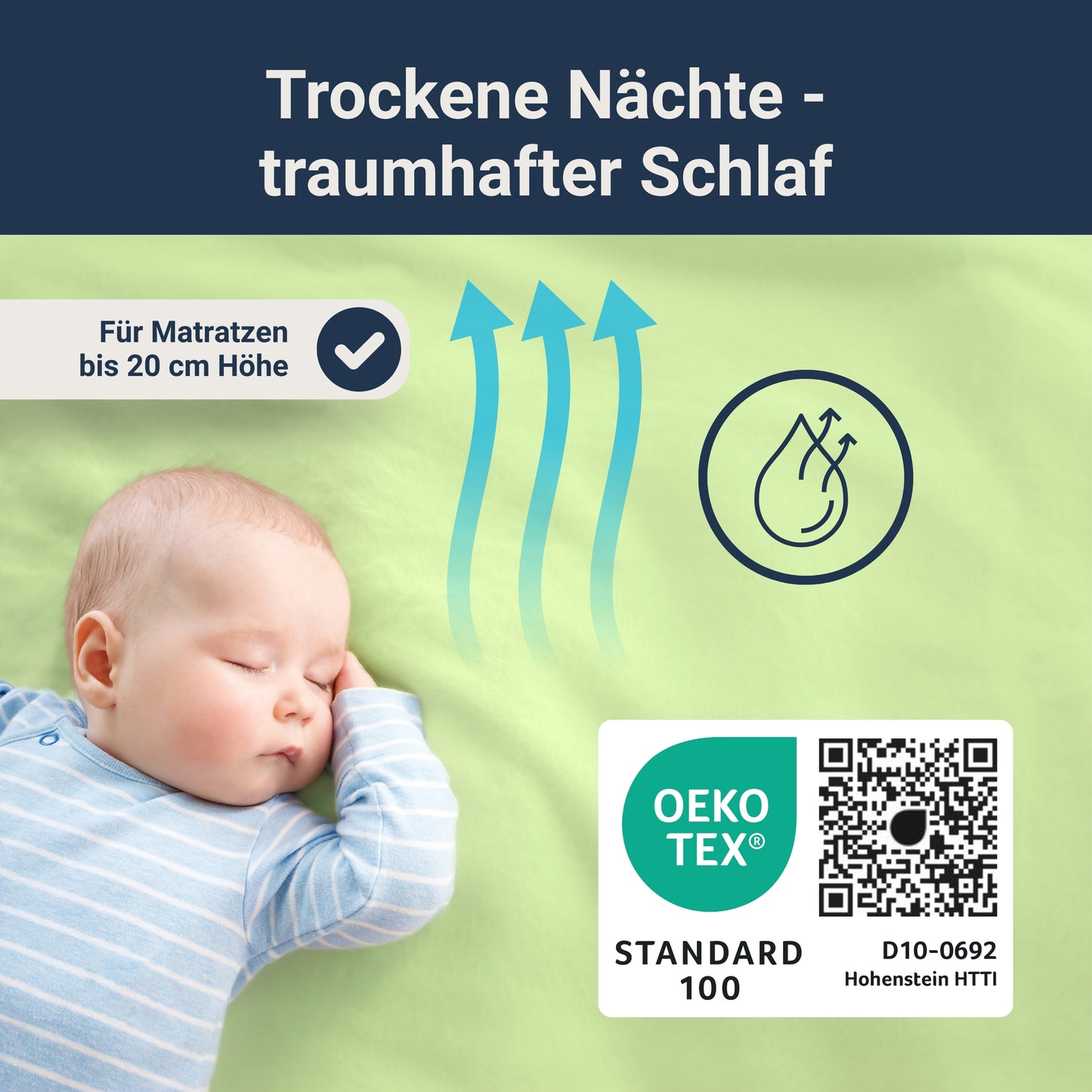 Traumhaft gut schlafen Spannbetttuch für Kinder, 100% Baumwolle, 70x140 cm, versch. Farben