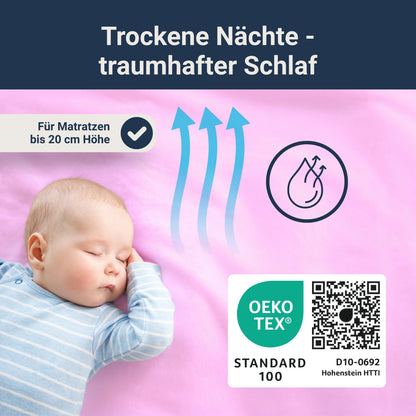 Traumhaft gut schlafen Spannbetttuch für Kinder, 100% Baumwolle, 70x140 cm, versch. Farben