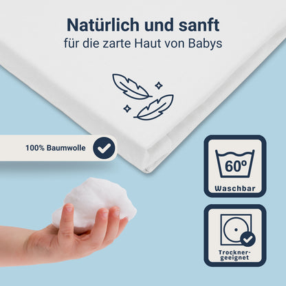 Traumhaft gut schlafen Spannbetttuch für Kinder, 100% Baumwolle, 70x140 cm, versch. Farben
