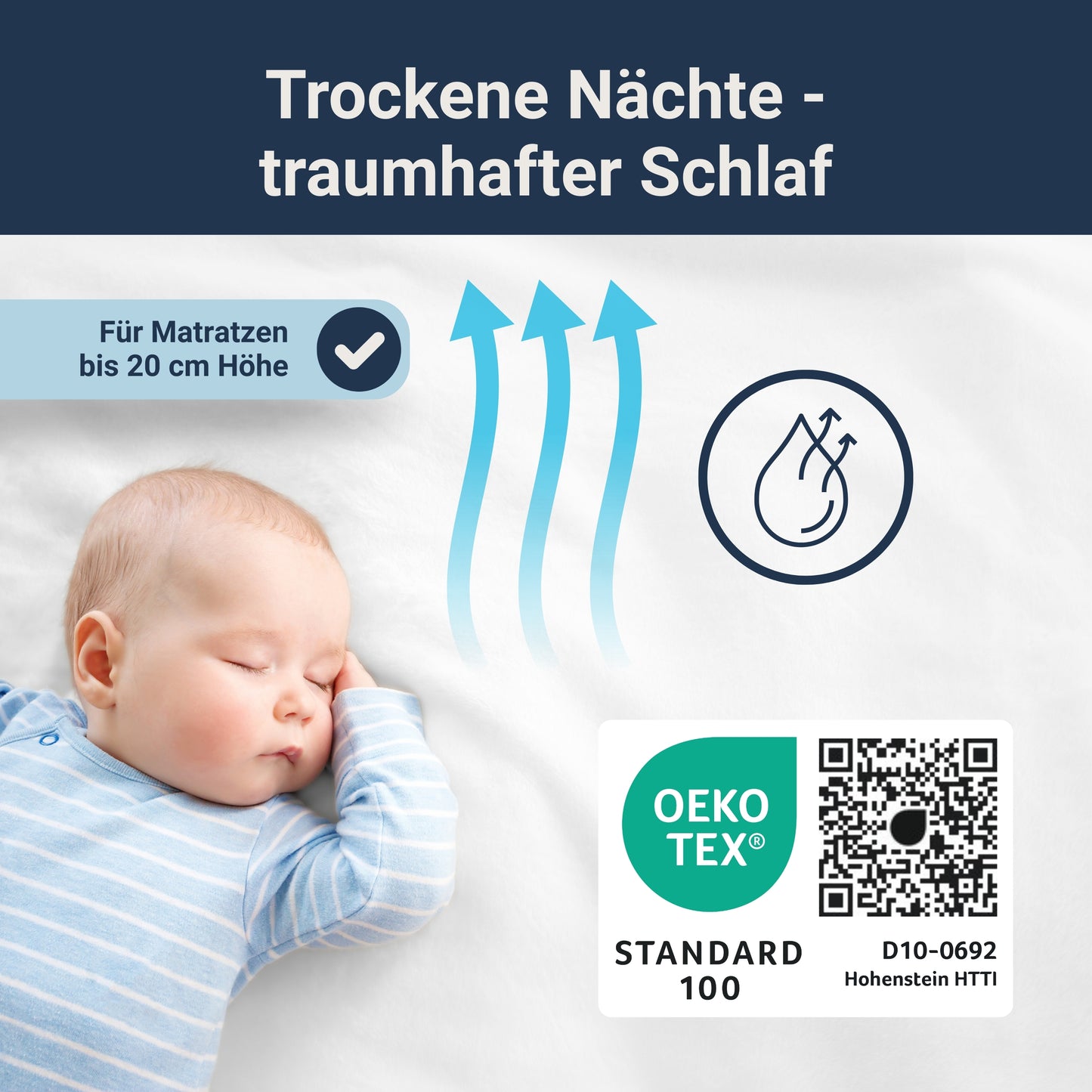 Traumhaft gut schlafen Spannbetttuch für Kinder, 100% Baumwolle, 70x140 cm, versch. Farben