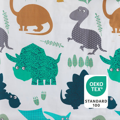 Baby Bettwäsche DINOWELT - Renforcé-Qualität aus 100 % Baumwolle, 100x135 cm