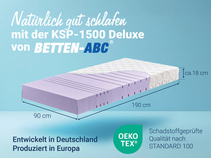 Betten-ABC KSP-1500 Deluxe -Kaltschaummatratze mit komfortablen 7 Zonen und Klimafaserbezug