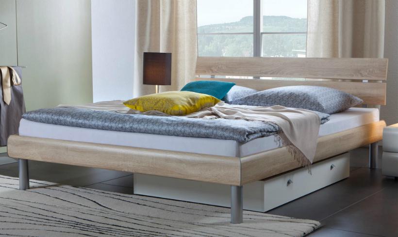 Hasena Soft-Line Bett in verschiedenen Farben, Füße Soko 20 cm und Kopfteil Nuo in Bettfarbe