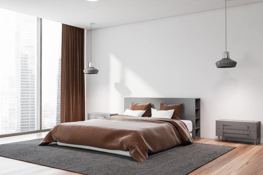 schlafzimmer-braun minimalistisches-schlafzimmer-einrichten