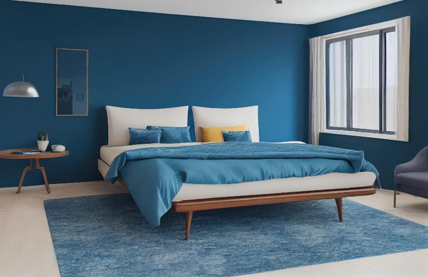 Blau gestaltetes Schlafzimmer - Schlafzimmer in Blau