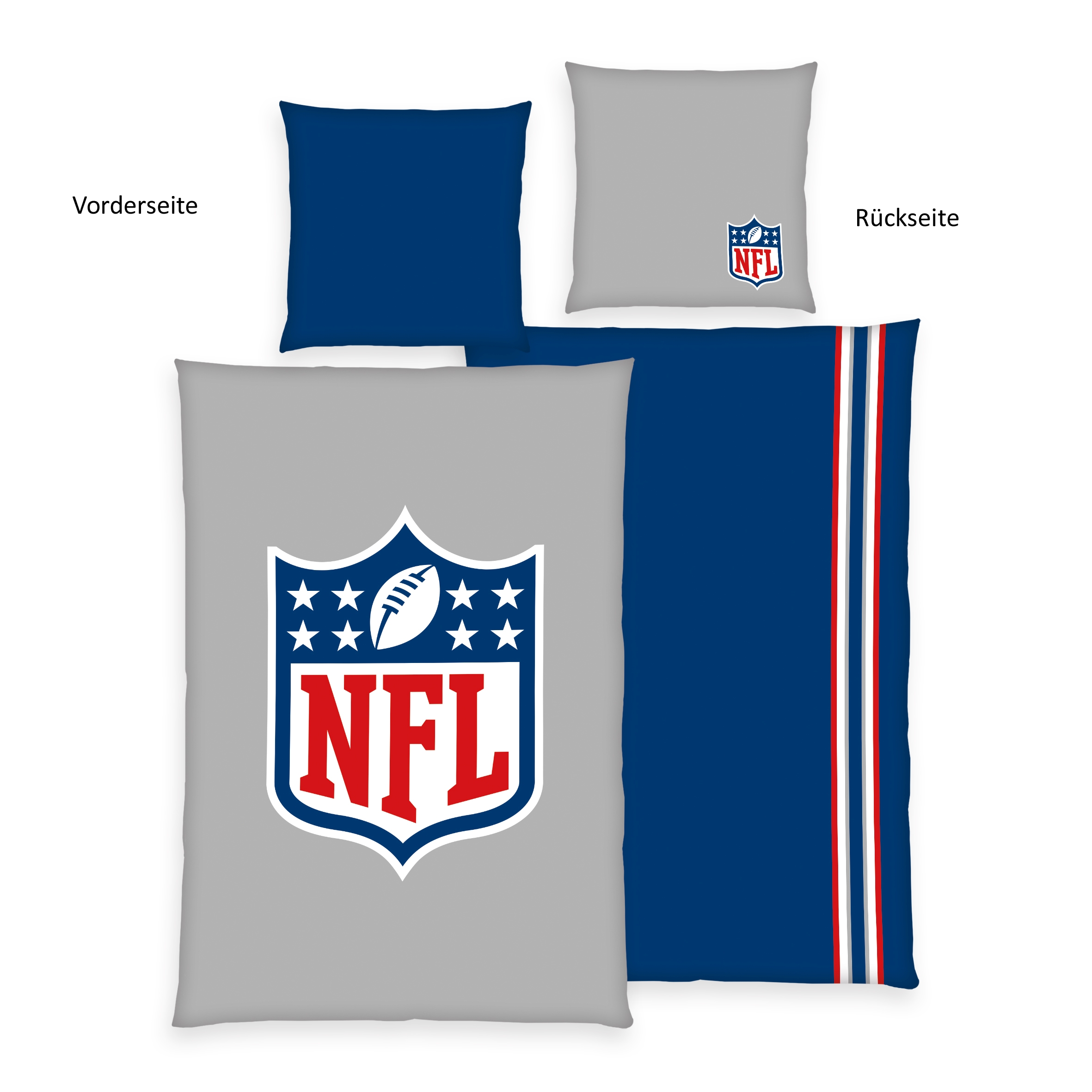 Herding „NFL" - Bettwäsche mit Wendemotiv, 100% Baumwolle, 135 x 200 cm + 80 x 80 cm