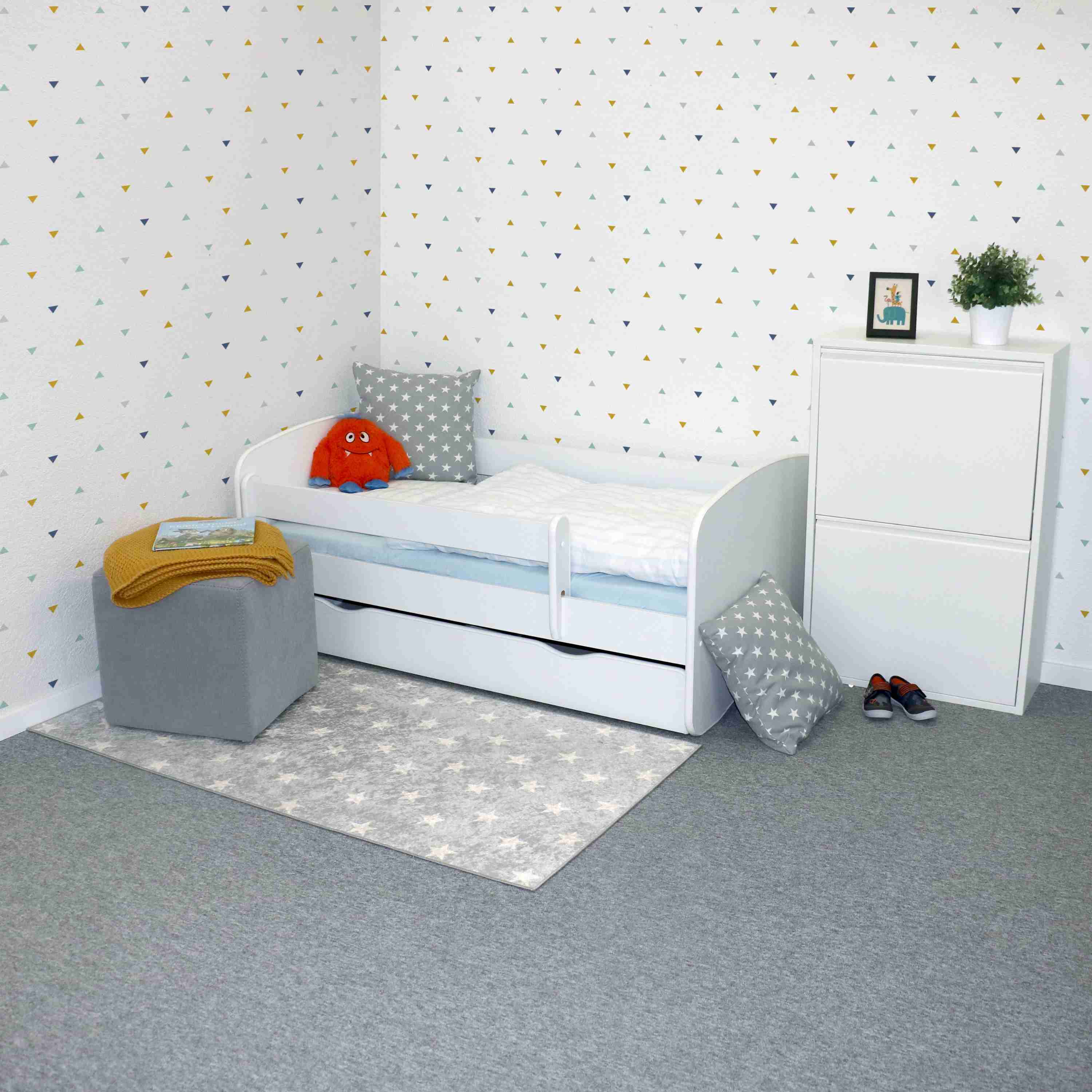 Kombi-Set Belfino – Kinderbett mit Matratze und Rausfallschutz, inkl. Lattenrost, 80x160 cm