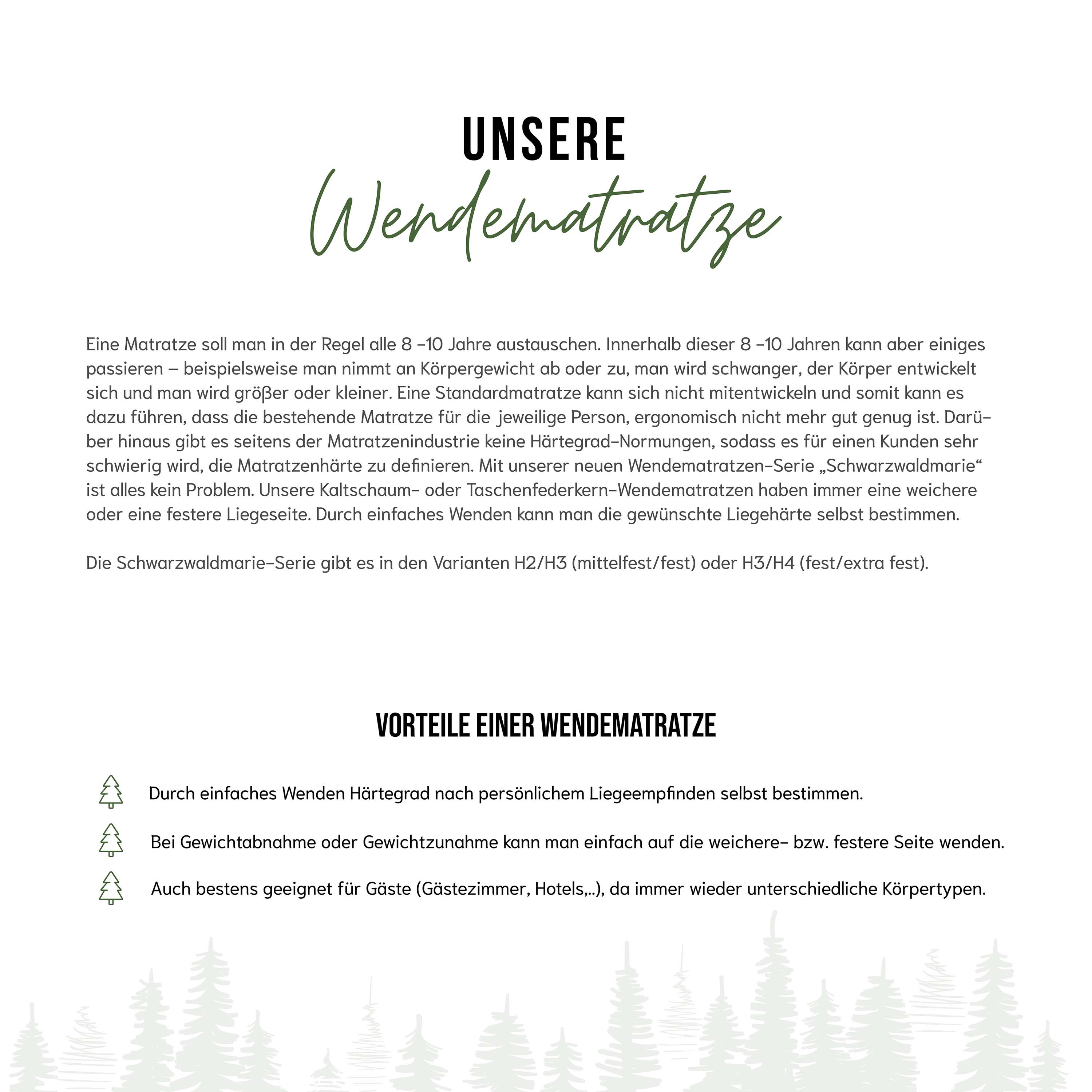 Schwarzwaldmarie Anna – 7-Zonen-Taschenfederkern mit 1000 Federn, Wendefunktion und Viscoauflage
