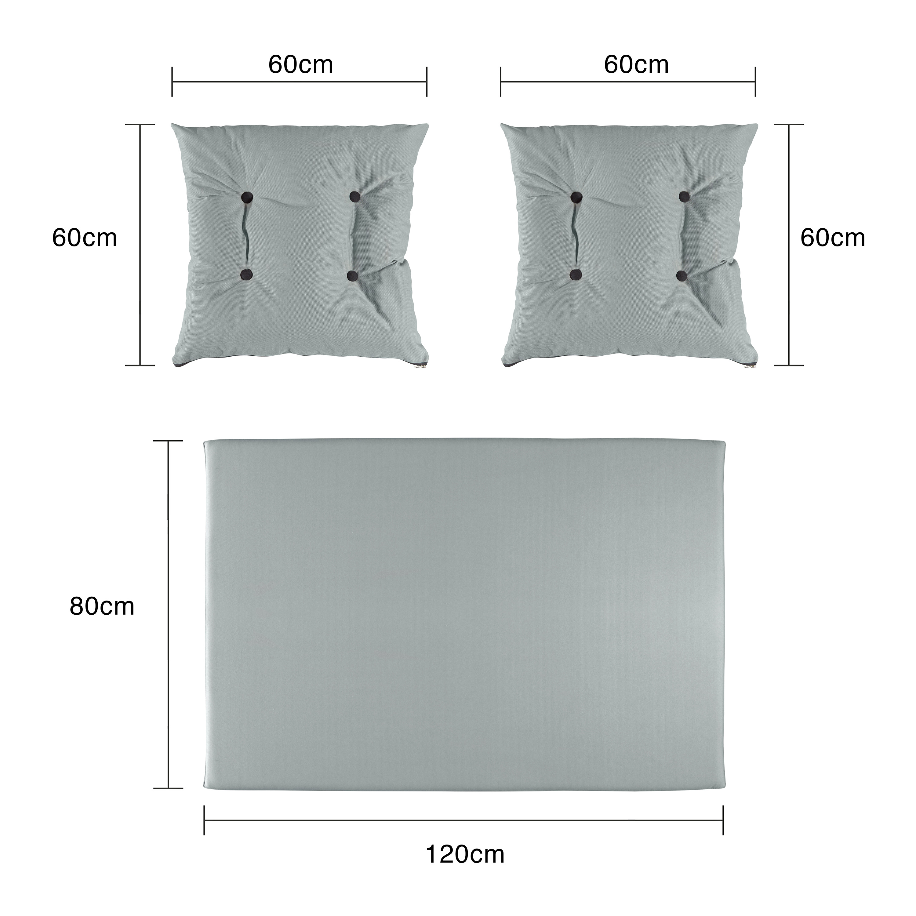 OrthoMatra Palettenpolster-Set – mit Bezug und 2 Rückenkissen