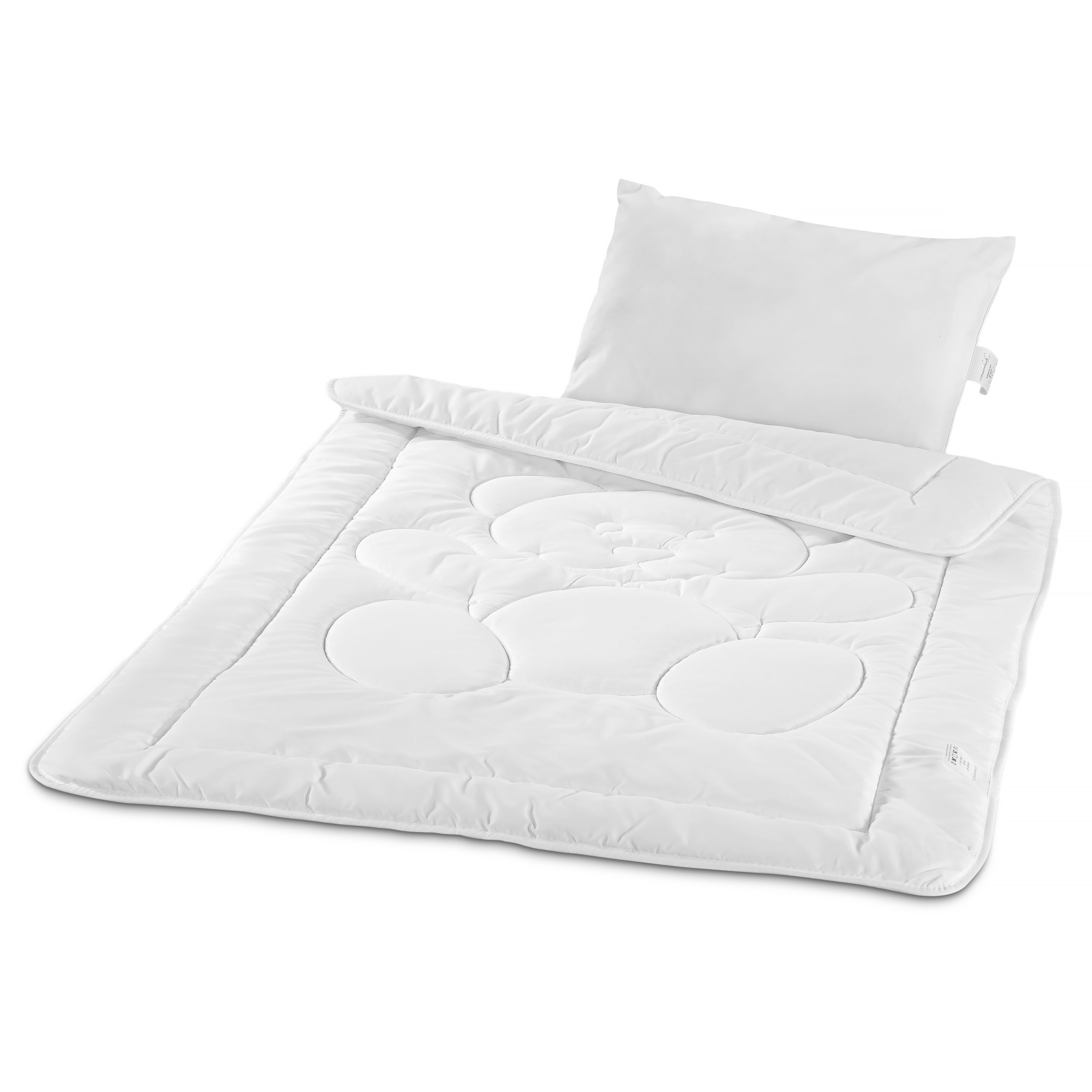 AKTION  Traumhaft gut schlafen – Bettenset für Babys- und Kinder mit Bärchensteppung, Kissen 40x60 cm und Decke 100x135 cm