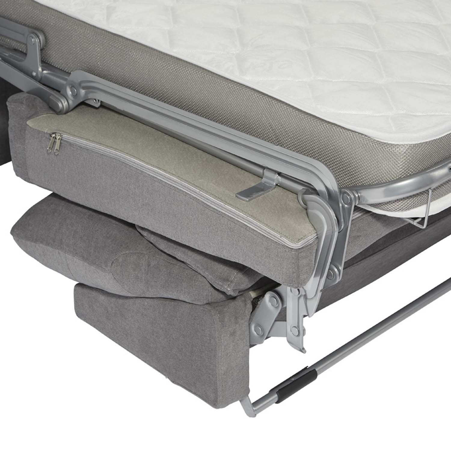 Betten-ABC Modino - Schlafsofa inklusive Matratze, Füße aus Massivholz, in modernem Grau